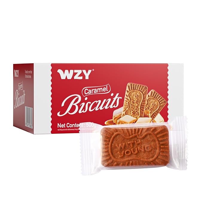 WZY Gourmet Caramelized Biscuit Cookies Vegan Non-GMO Project Verified 17.6 OZ (500g) Perfect Crunch for Coffee Tea Snacking & Desserts Crunchy Buttery & Delicious (17.6 OZ (500g))