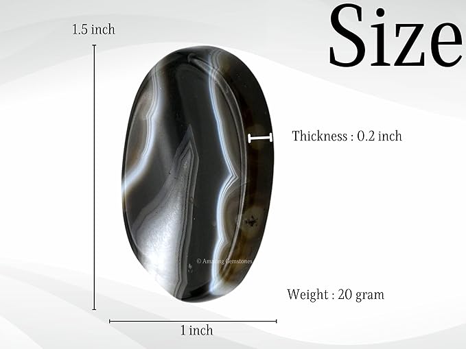 Amazing Gemstone Black Onyx Worry Stone Crystals and Healing Stones - Worry Stones for Stress Relief Gifts - Piedra Crystal Fidget for Meditation - Unique Stocking Stuffers and Birthday Gifts