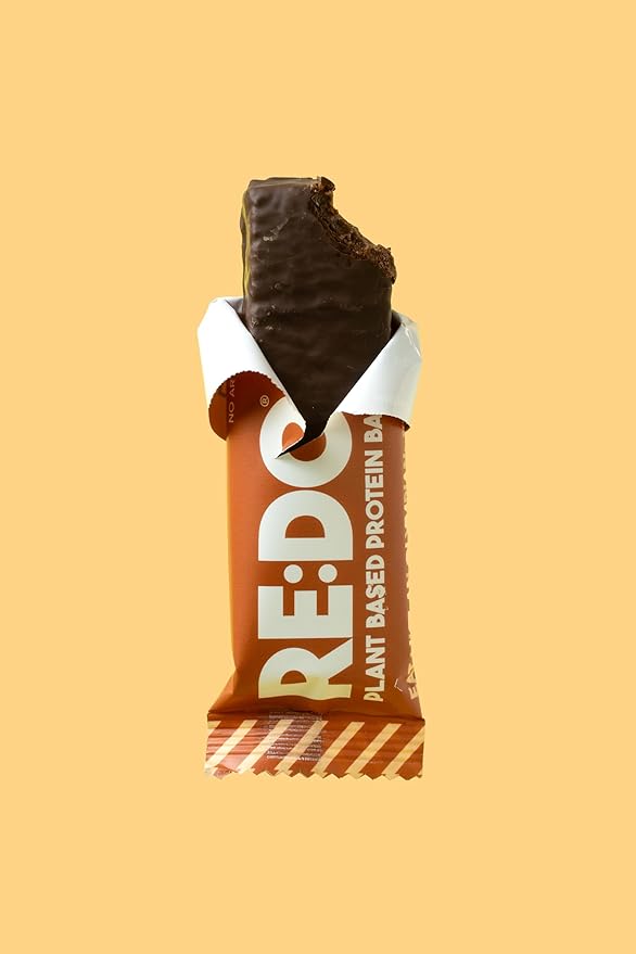 RE:DO Plant based Protein Bars I Swedish Chocolate 2.1oz bars I 12g Vegan Protein, Nutrition Protein Bars I High Protein Recovery Bars, No Palm oil I (9 count) (Large, Chocolate)