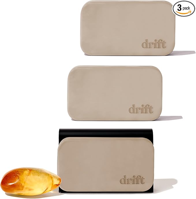 Drift Car Air Freshener - Stone Air Freshener - Car Odor Eliminator - Amber 3 Pack Starter Kit - CLIP INCLUDED - Amber 3 Pack