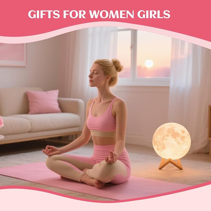 CPLA Moon Lamp Upgrade 128 Colors, Gifts for Women Men Friends Her Mom Sister, Christmas, Birthday, Anniversary, House Warming Gifts New Home, Diameter 7.1 inch