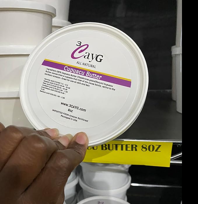 3CayG Natural Cupuacu Butter Pure and Unrefined 8oz Body Butter