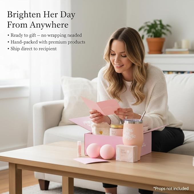 Unboxme Gifts For Women - Birthday Edition | Gift Box For Her | Thinking Of You Gift Basket with Mug, Scented Candle, Bath Bombs, Soap + More | Unique Gift Ideas