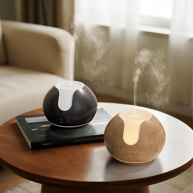 ARVIDSSON Essential Oil Diffuser, 200ml Aromatherapy Diffuser with Mood Light, Oil Diffusers for Home, Ultrasonic Diffuser for Essential Oils, Gift for Women - Wood Grain