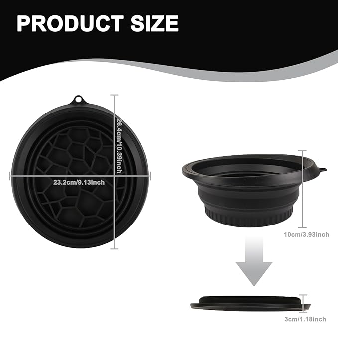 Face Bowl for Ice with Built-in Ice Tray – Collapsible Silicone Facial Ice Bath Bowl for Cold Plunge Therapy, Acne Relief & Skin Tightening – Black Home, Camping & Travel Portable Spa Tool