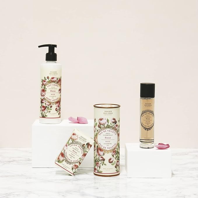 Panier des Sens β Rose Hand & Body Lotion for Dry Skin - Hydrating Body Cream for Women - Nourishing Fluid Body Moisturizer Shea Butter & Olive Oil - 97% Natural Ingredients Body Care - 8.45 Floz