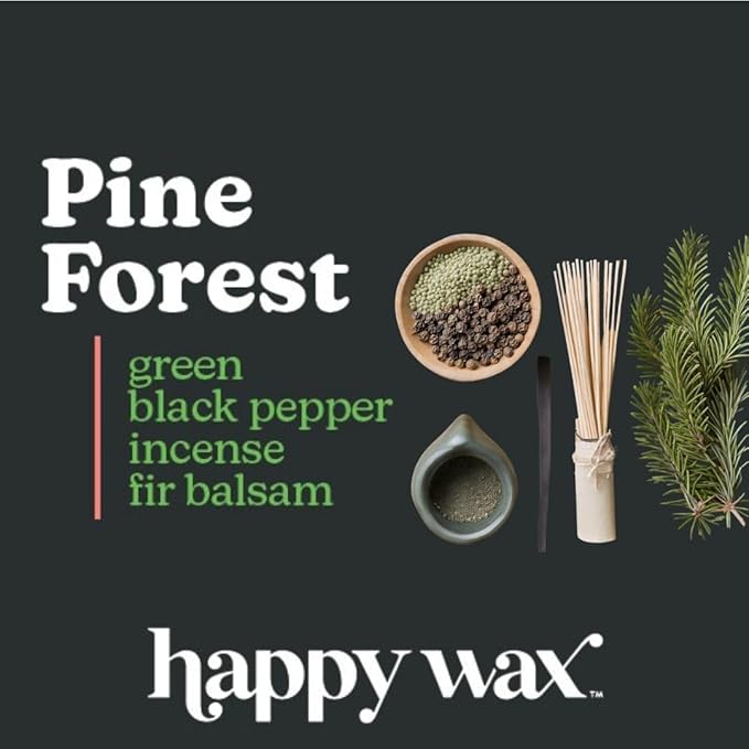 Happy Wax Pine Forest Scented Bear Wax Melts - Natural Strong Winter Scented Wax Melts Infused w/Essential Oils - Non Toxic Wax Melt. Scented Soy Wax Melts for Warmers (8 oz Pouch)
