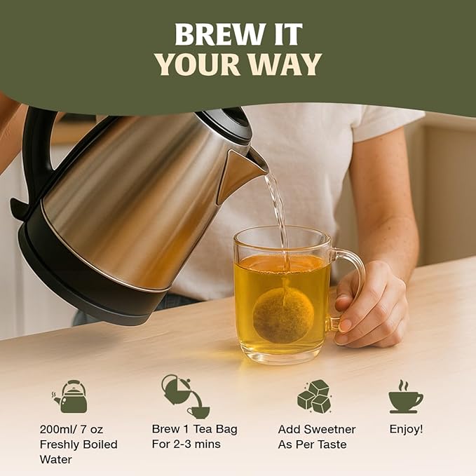 HANDPICK Original Tulsi Tea (100 count) Holy Basil Calming and Stress Relief Tea, Immune Support | Non-GMO, Caffeine-Free Herbal Tea | Ecofriendly Round Tea Bags