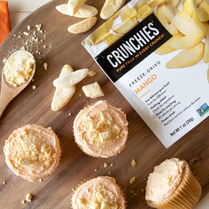 Crunchies Freeze-Dried Fruits, 100% All Natural Crispy Fruit, Non GMO and Kosher, Resealable Freeze Dried Fruit Snack Packs, Pack of 6 (Mango)