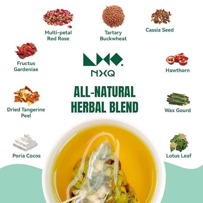 NXQ Oil Cleansing Tea (30 bags): Chinese Liver Detox Tea-10 Traditional Herbal-WinterMelon & Lotus Leaf-Oil Reducing Teabag-inner cleansing with Herbal Formula for Welness