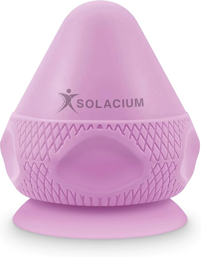 Solacium Mountable Massage Therapy Tool - Multi-Surface Suction Cup Wall Massage Tool for Sore Muscles, Myofascial Release, Stress Relief, Trigger Point and Deep Tissue Massage (Purple)