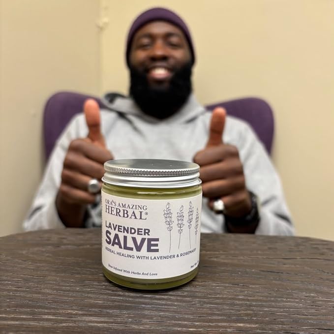 Ora's Amazing Herbal, Lavender Salve Balm, Drawing Salve with Lavender Essential Oil, Natural Skin Moisturizers, Repair Ointment for Irritated Skin, Aromatherapy for Relaxation Massage 4 oz