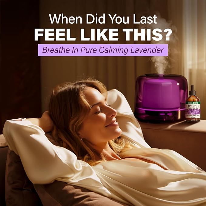 KUKKA Lavender Essential Oils - 4 Fl Oz - for Hair, Skin, Diffuser, Aromatherapy & DIY Soap Making Scent