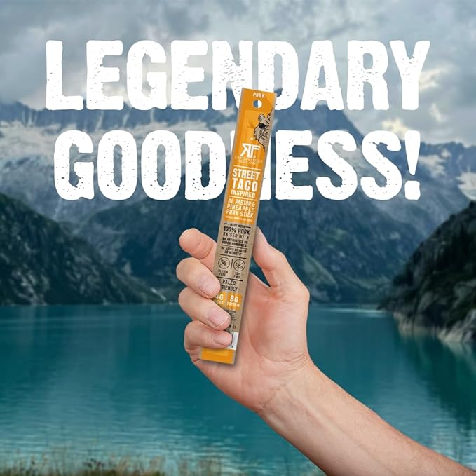 Righteous Felon Meat Sticks | 100% Pork Sticks | Gluten Free & Keto Meat Sticks | Low Sugar & High Protein Pork Sticks | Healthy Snack for Adults | Jerky Gifts for Men | Street Taco, 24 Pack