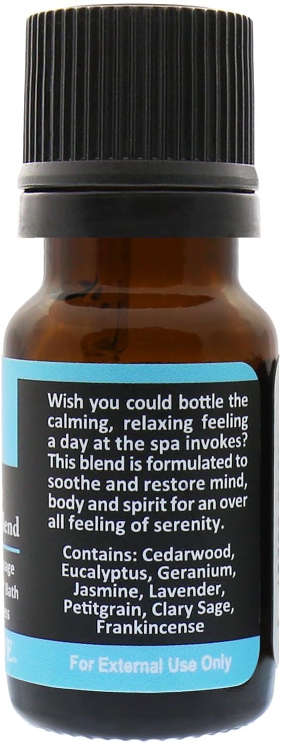 Plantlife Spa Aromatherapy Essential Oil Blend - Straight from The Plant 100% Pure Therapeutic Grade - No Additives or Fillers - Made in California 10 ml