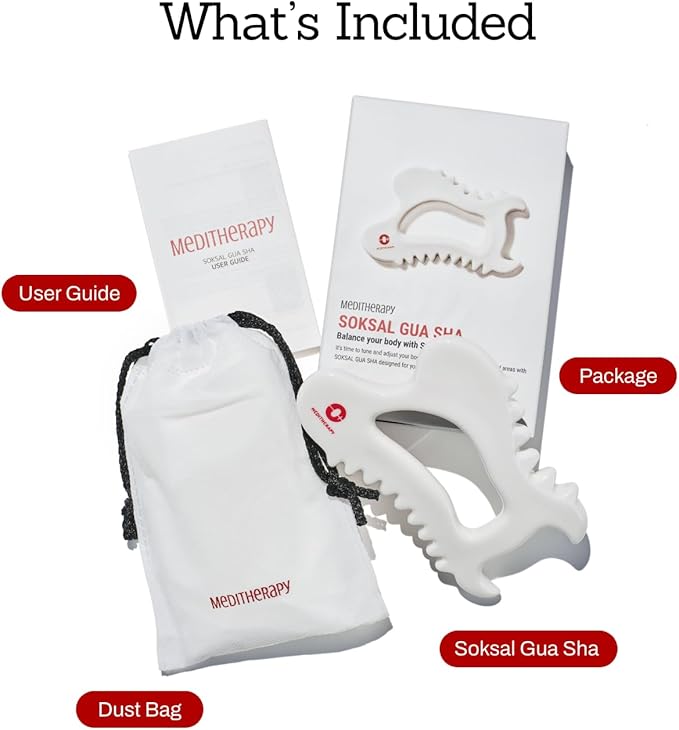 MEDITHERAPY SOKSAL GUASHA,Ceramic Gua Sha,Body Massage Tool, Korean Body Guasha, Guasha Board, Face Lift, Muscle Relief Massage Board (Body Massager)