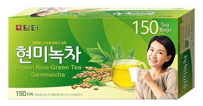 Damtuh Korean Brown Rice Green Tea – Roasted Genmaicha Blend, Nutty & Refreshing Flavor, 150 Tea Bags (1.5g each)