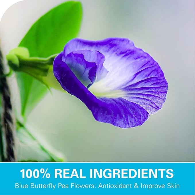 WT WEETEE Butterfly Pea Flower Tea Loose Leaf, 100% Natural & Pure from Whole Dried Butterfly Pea Flowers, Caffeine Free Herbal Tea For Blue & Purple Drinks