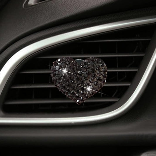 1Pc Black Heart Air Vent Clips, Car Air Fresheners Vents Clips Car Diffuser Diamond Car Interior Decor Charm Cute Car Accessories Interior Accessories, Auto Decoration