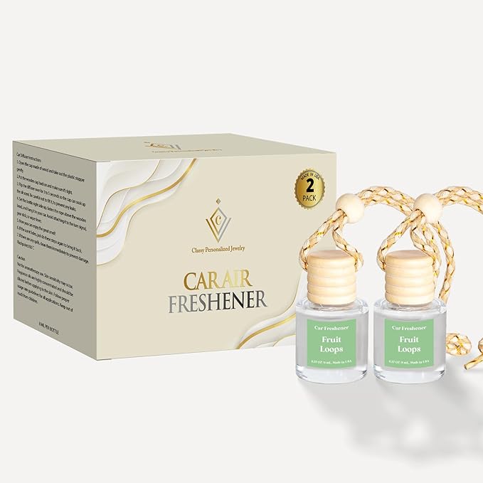 Car Air Freshener Hanging, Fruit Loops Essential Oil Diffuser for Car, Air Freshener Cute, Long Lasting Air Freshener for Car, Car Fresheners for Women, Made in USA