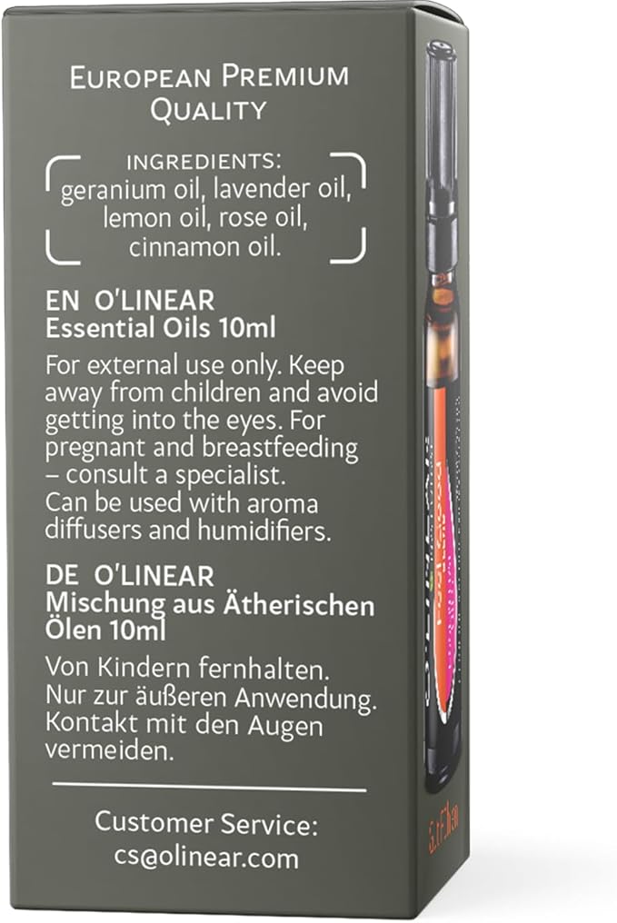 Premium 10 ml Aromatherapy Essential Oil Blend Therapeutic Grade - Happy & Relaxing Scent for Diffuser & Humidifier with Lavender, Rose, Lemon, Cinnamon, Geranium Sunny Mood Cheer Up Happiness Aroma