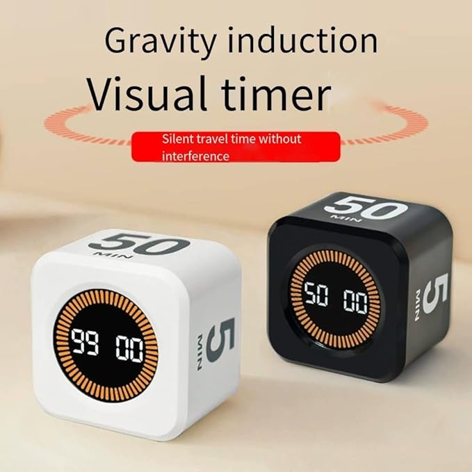 Interactive Digital Pomodoro Style Timer Unique Hexagonal Design for Enhancing Focus in For Kids' Activities (black)