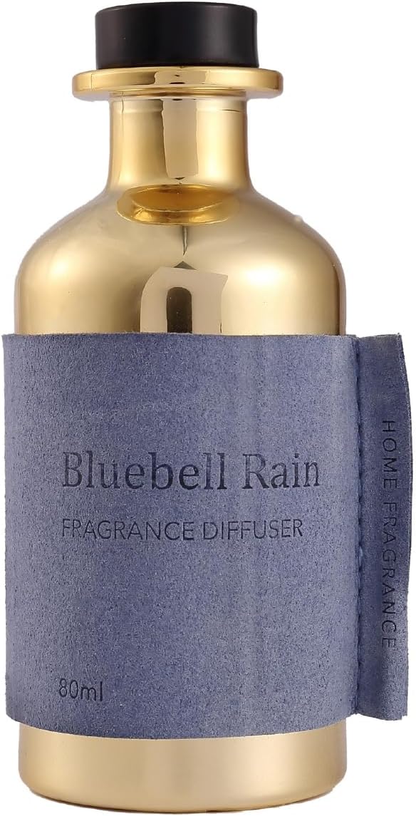 Reed Diffuser Set, Pretty Valley Home Diffuser 80Ml / 2.7 fl OZ Gift Box - Includes Reed Diffuser Sticks, Long Lasting Fragrance Oil and Glass Bottle for Office Living Room Decor (Bluebell Rain)