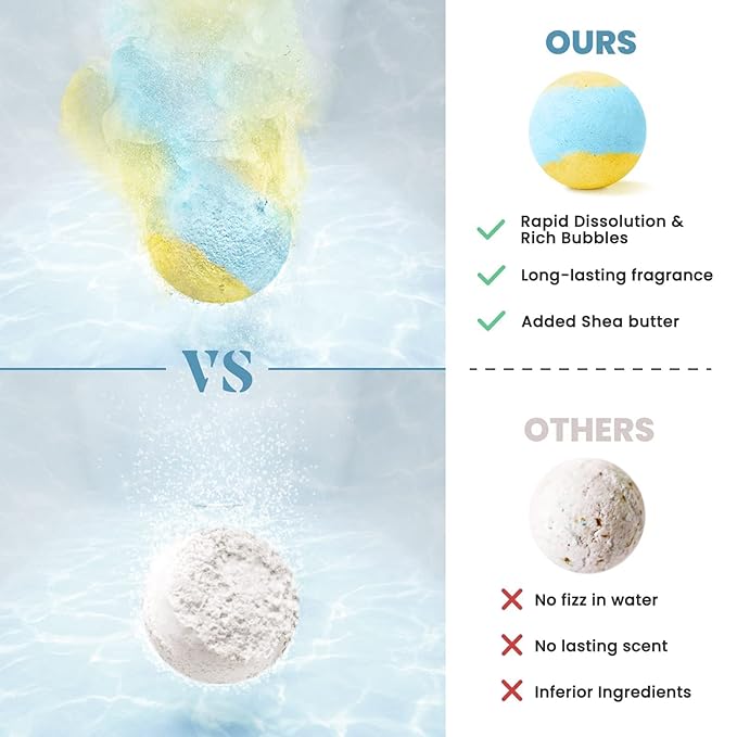 Bath Bombs Set, 20 pcs Natural Shea Butter & Safe Oil Bath Bomb for Skin Moisturizing, Handmade Bubble Bath & Fizzy, Ideal Presents for Women