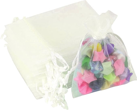 100 Pcs Organza Gift Bags Beige Small Jewelry Pouches Wedding Jewelry Bag 2x3 Inch Favour bags Lavender Bag for Wedding Birthday Party Christmas Candy Mesh Bags