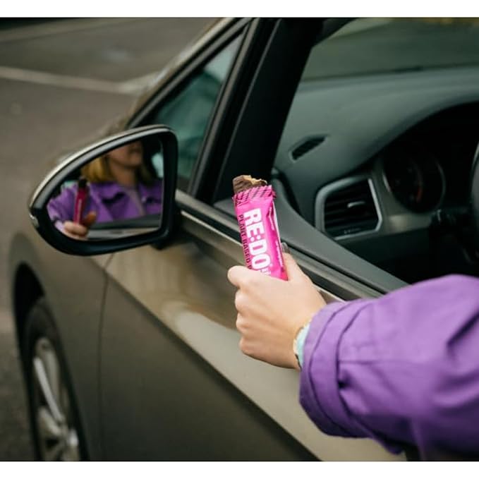 Re:Do Plant-Based Raspberry Protein Bars (9 Bars) 12g Vegan Protein, Dairy & Nut Free, No Palm Oil