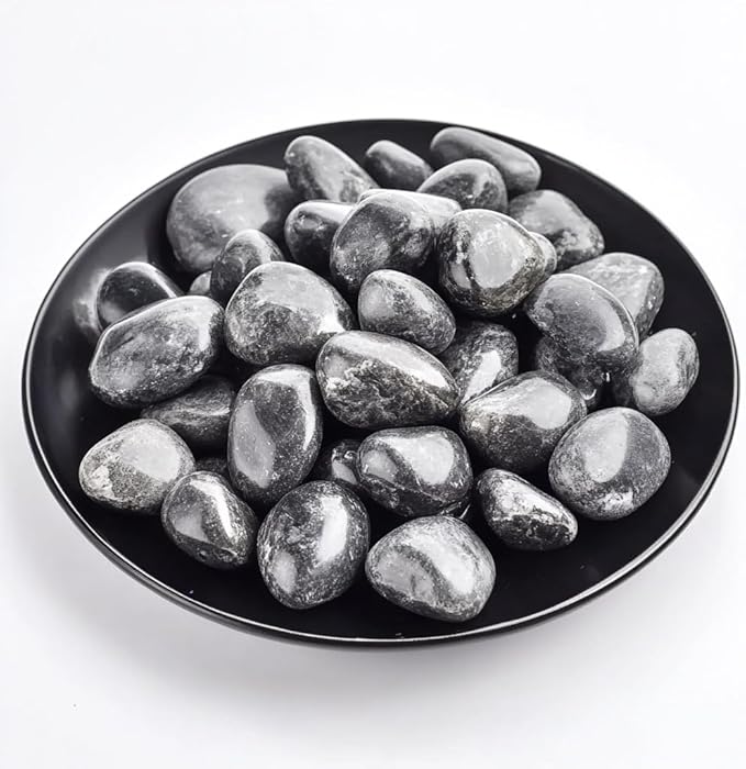 Larvakite Healing Crystal Stone Set - 24 Pieces, 0.6" Natural & Polished Stones for Healing, Meditation, Reiki, Chakra, Crafting & Decoration