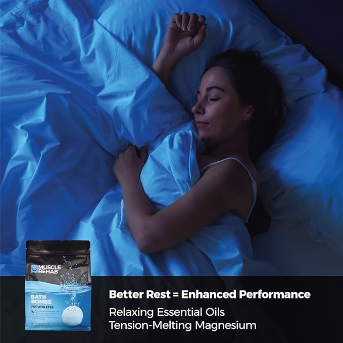 Epsom Salt Bath Bombs with Arnica (4 Pack) | Magnesium Recovery Soak for Sore Muscles, Post-Workout Relief & Relaxation | Eucalyptus, Turmeric & Clary Sage Essential Oils