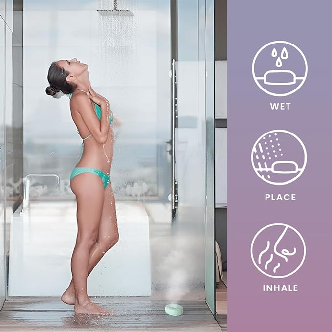 Shower Steamers Gift Set – 6 Aromatherapy Shower Bombs with Essential Oils – Relaxation & Stress Relief Spa Gift for Women & Men – Natural Self-Care Shower Fizzies – Home Spa Kit – De-Stress Scents