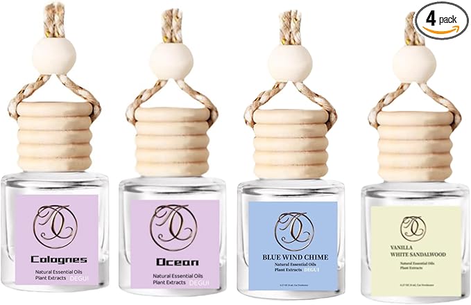 4Pack Car Air Fresheners Hanging Set, Different Scented Automotive Air Fresheners, Car Accessories Decoration Hanging Scented Car Diffuser for Men Women Best Gifts