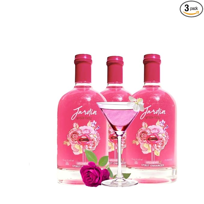 Jardin Rose 3 Pack Mixer for Cocktails and Mocktails - Premium Mixer - Sugar Free - Non Alcoholic, Non GMO, Gluten Free, Keto (25.4 oz)