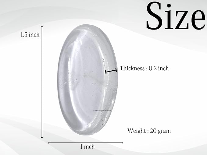 Amazing Gemstone Clear Quartz Crystal Worry Stone Crystals and Healing Stones - Worry Stones for Stress Relief Gift - Piedra Crystal Fidget for Meditation - Unique Stocking Stuffers and Birthday Gift