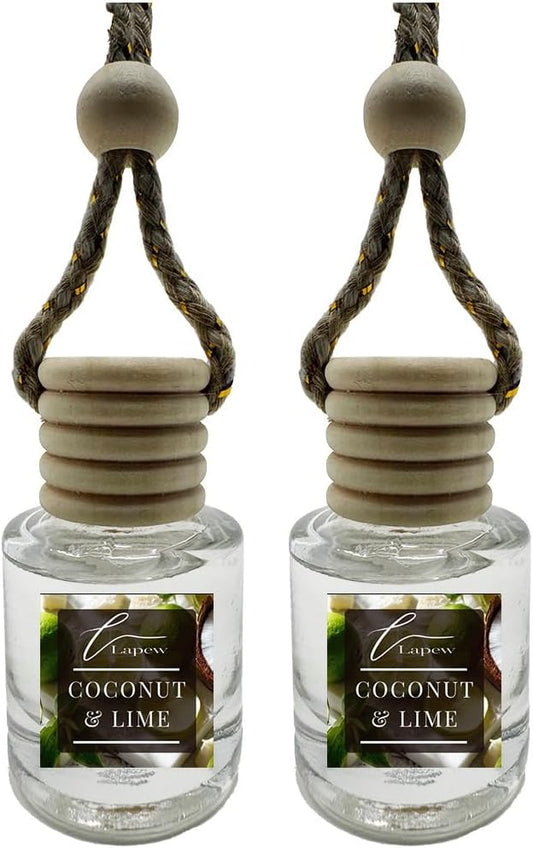 Car Air Freshener Diffuser – 2 Pack Hanging Air Freshener Diffuser (.34 Oz, Coconut & Lime (Coconut Lime Verbena))
