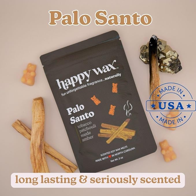 Happy Wax Wanderlust Collection Scented Natural Soy Wax Melts – 6 Total Oz. of Scented Wax Melts, Collection Includes Palo Santo, Desert Torchwood, and Moonshadow