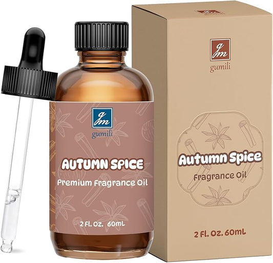 Autumn Spice Fragrance Oil 2 Oz, Natural Scent Oil for Home Essential Oils Diffuser, Candle Making, Soap Making, DIY Body Oils, Perfume, Body Mist, Spray - Spicy Fall Scent