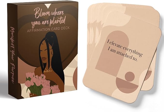 Affirmations for Black Women - Bloom Where You Are Planted Affirmation Card Deck, 52 positive affirmation cards, Daily Affirmations for Black Women