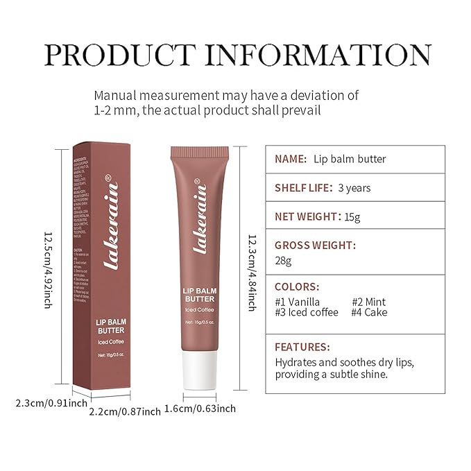 4 PCS Lip Glossy Butter Balm Set, Tinted Lip Balm Instant Moisture and Hydration Lip Gloss, Long Lasting Hydrating Glow Reviver Lip Care Oil, Christmas Makeup Gift for Women