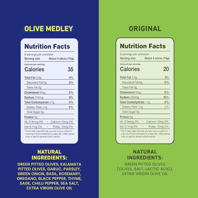 Freestyle Snacks Olive Snack Packs - Fresh Pitted Green & Kalamata Olives, 5 Flavors, Jumbo-Sized, Grown in Greece, All Natural, Non-GMO, Paleo, Sugar-Free, Keto Snacks - Variety Pack, 4oz (5 Pack)