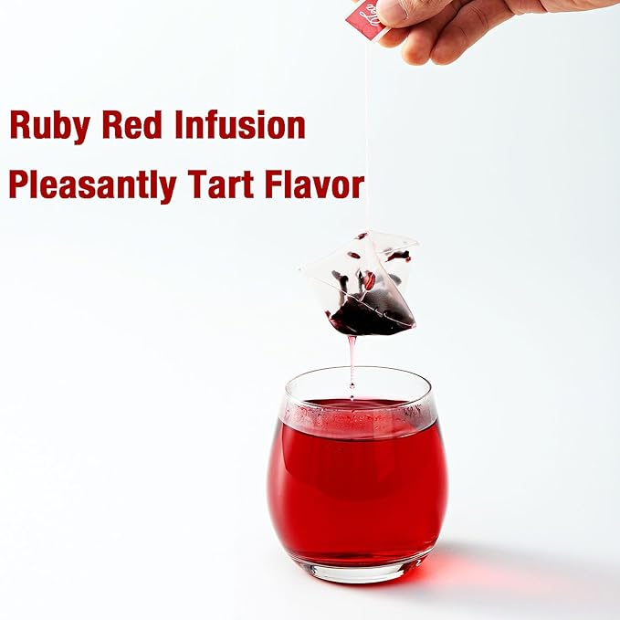 45 Hibiscus Tea Bags - Dried Hibiscus Flower Tea - Natural Edible Herbal Roselle Rosehip Tea (Flor de Jamaica) - Caffeine-Free, Gluten-Free, Non-GMO