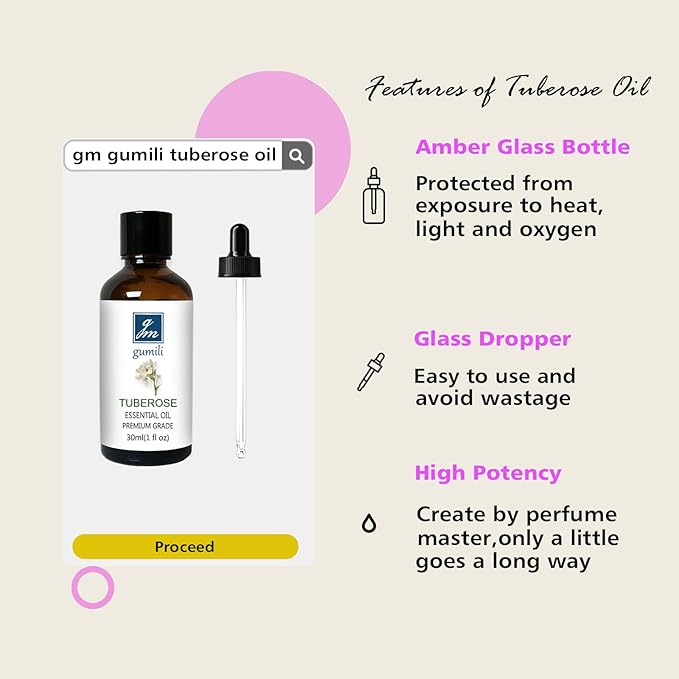 Tuberose Essential Oil, Home Fragrance Oil, Candle Scents Soy Wax Candle Making, Freshie Scents Oils for Soap, Dryer Balls, Diffusers, Laundry, Slime -1 oz /30ml