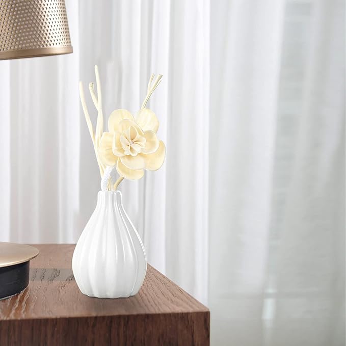 Reed Diffuser Set, Home Fragrance & Decorative Diffuser, Dried Flower Aromatherapy Oil Set, Oil Diffuser Sticks, Ceramic Bottle 5.07 oz(150ml) /1 Pack (JasmineBouquet)