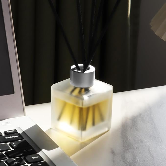 Reed Diffuser, Citrus & Orange Scented Oils Home Fragrance, 3.4fl oz(100ml) Long Lasting Fruity Air Freshener, Essential Oil for Bathroom Guest Room Decor (2 Pack)