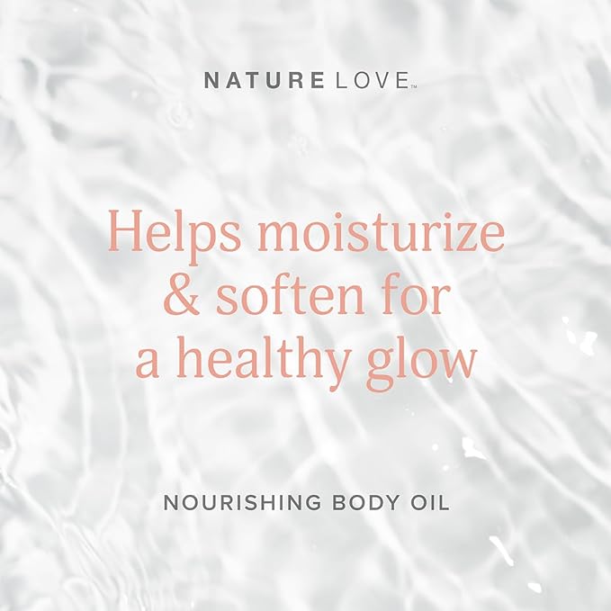 Nature Love Nourishing Body Oil with Coconut Oil + Vitamin E | Hydrate & Soften | Lightweight, Fast Absorbing | Paraben Free, Cruelty Free (6 Fl Oz)