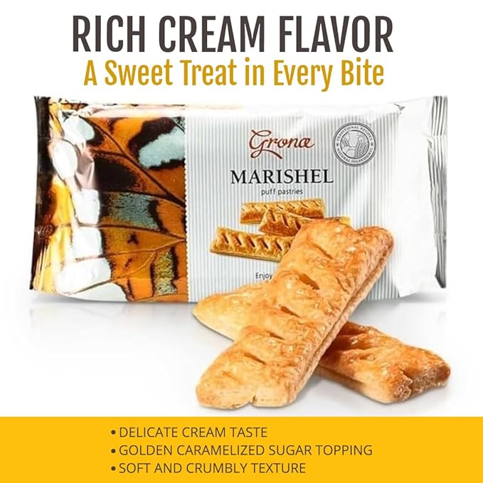 Grona Marishel Gourmet Cookies - Creamy Biscotti European Cookies with a Light, Flaky Texture for Everyday Indulgence - Treat Yourself or Surprise Someone Special with Decadent Healthy Snacks - 3-Pack