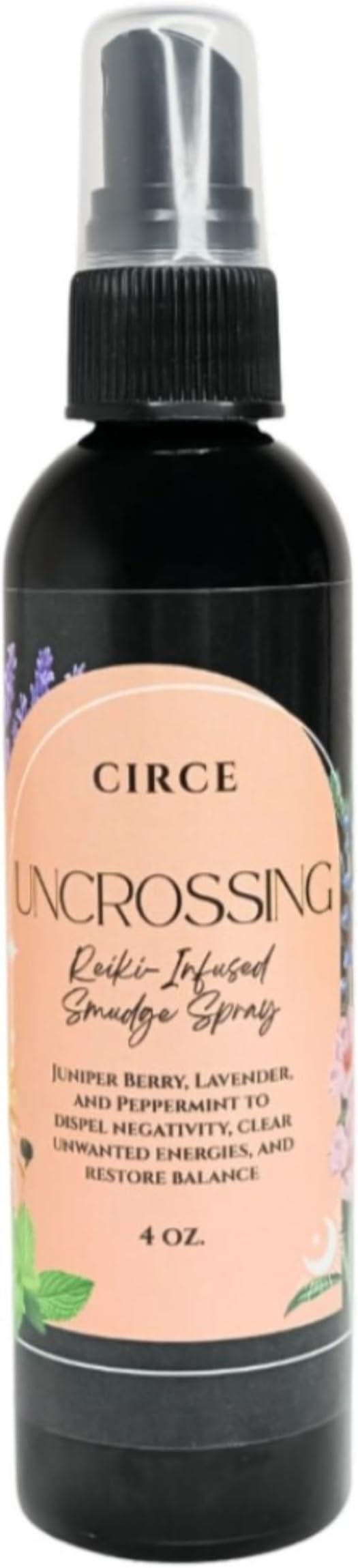 Circe Uncrossing Smudge Spray – 100% Natural Smoke Free Alternative to Remove Unwanted Energies & Renew Positivity - Juniper, Lavender & Peppermint Blend - Cleansing, Clarity, Self Care, Gift - 4oz