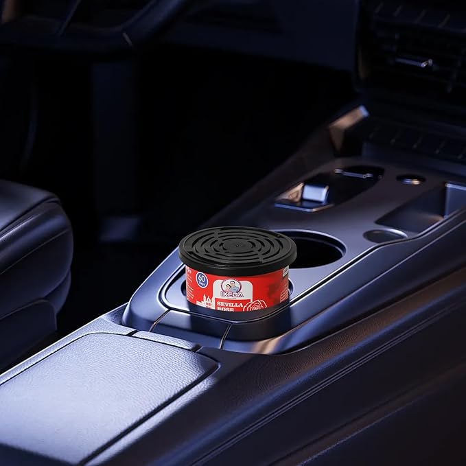 IKEDA Car Air Freshener & Car Odor Eliminator for Auto or Home,Office, 60 Days Long Lasting Scent Cans Freshener, 1.5 Oz Each, 4 Cans, Rose Scent